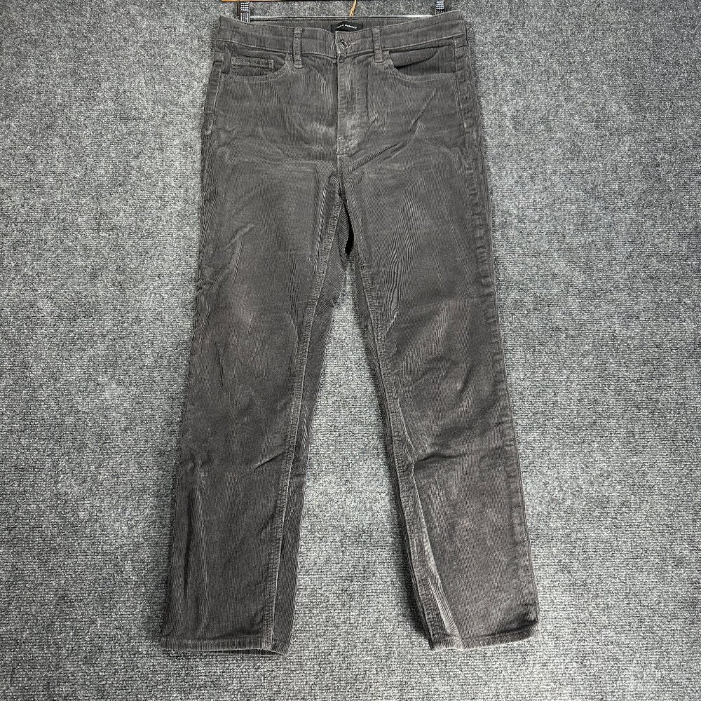 Club Monaco Pants Womens 8 Corduroy Gray Cotton Stretch Straight Leg Pockets